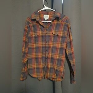 Lucky Brand Men's Casual Plaid Shirt - Red and Blue